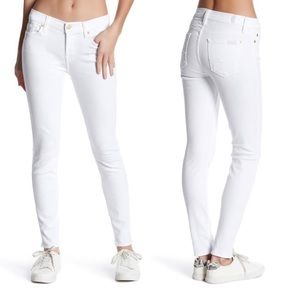 7 for all Mankind White Jeans Gwenevere Skinny Ankle Jeans 28